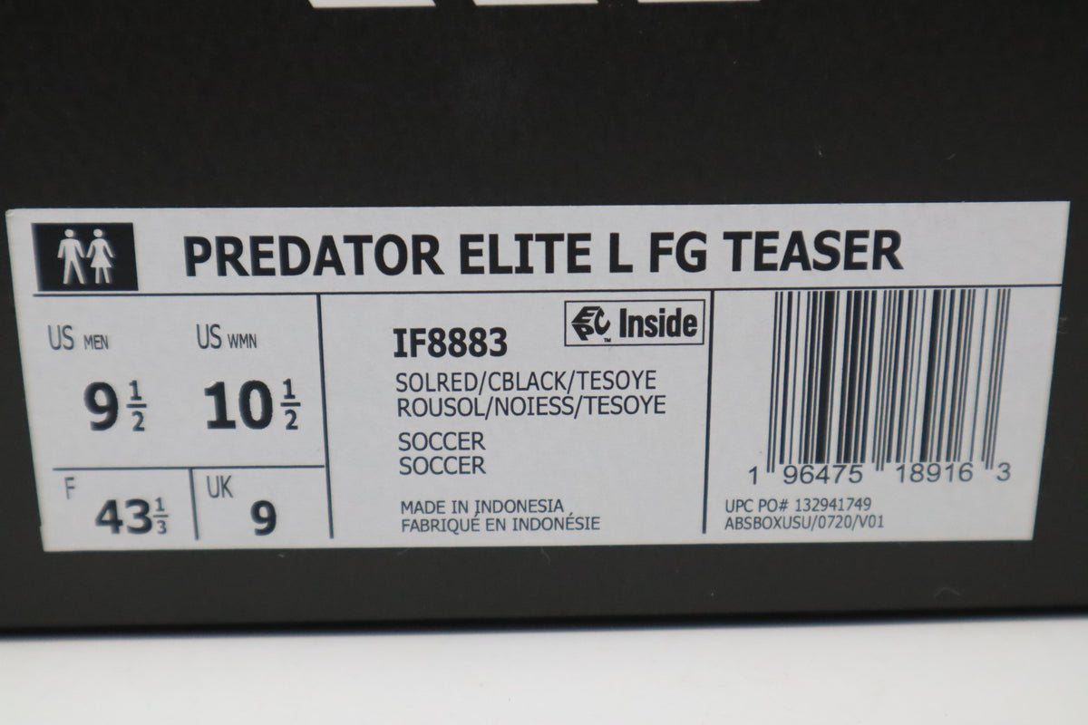 adidas Predator 24 Elite FG TEASER (SOLRED/CBLACK/TESOYE) Pre-owned UN –  Deadstock Boots