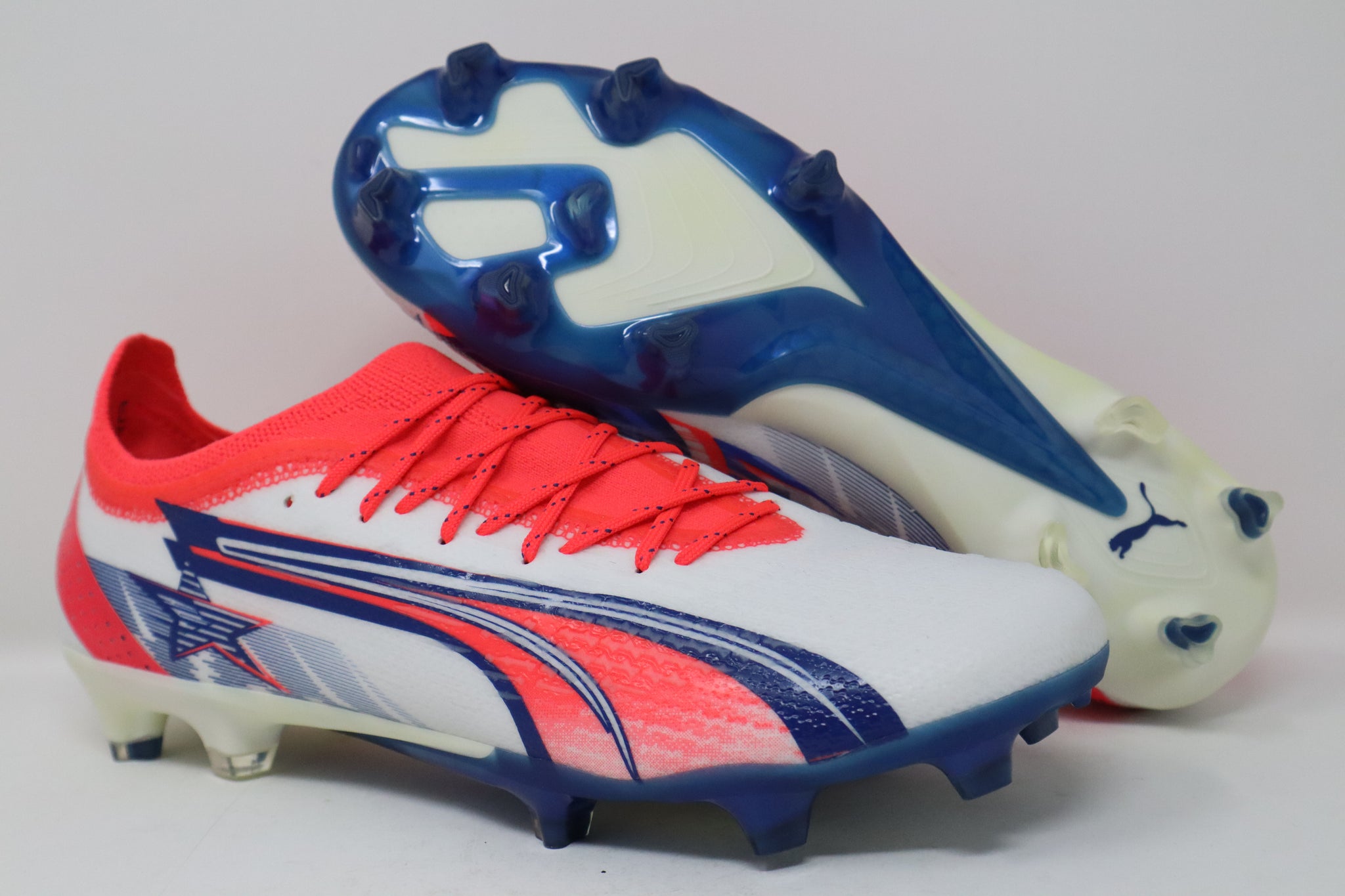 シューズ ULTRA Ultimate CP FG/AG Puma Ultra Ultimate CP FG/AG (White-Blue-Sunblaze) Pre-owned